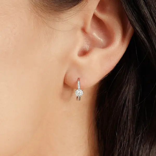 Leaf Jewelry Creolen Pave II, 14K Weißgold Black Friday Preise