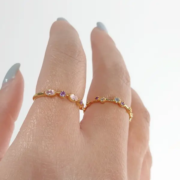 Leaf Jewelry Silber Ring, Oval Gems, Rosenquarz, Gelbgold Hotsell