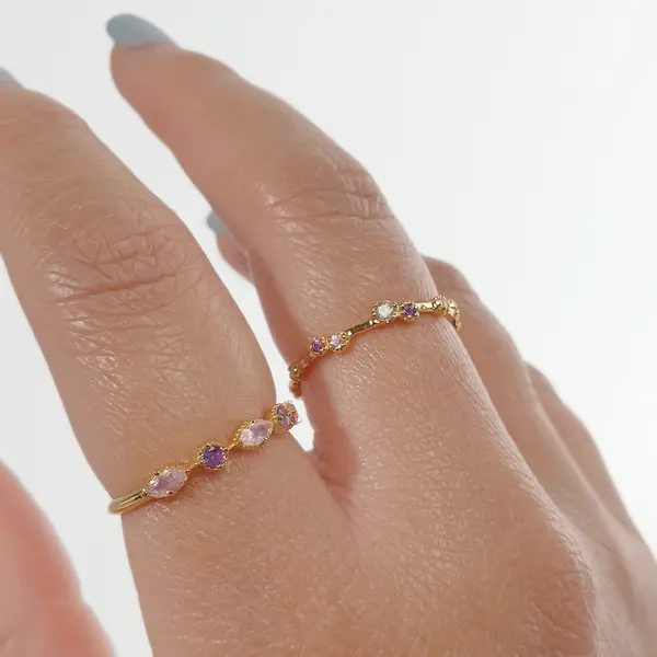 Leaf Jewelry Silber Ring, Oval Gems, Rosenquarz, Gelbgold Hotsell