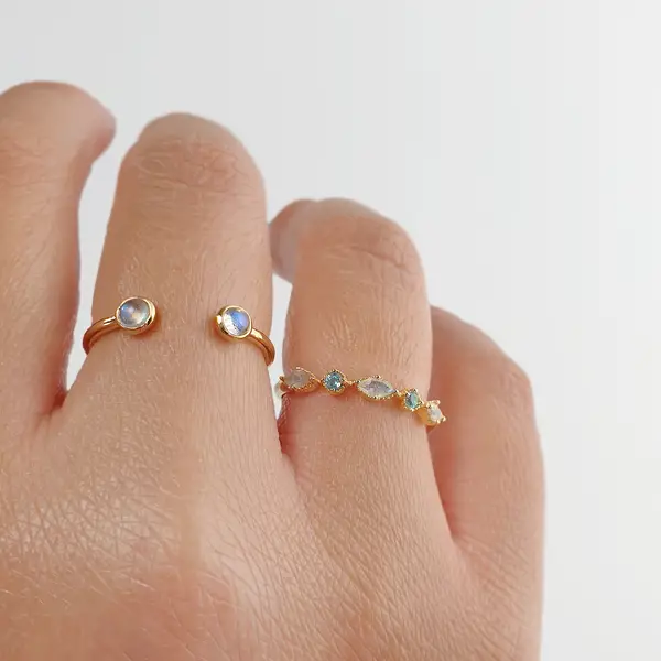 Leaf Jewelry Silber Ring, Oval Gems, Rosenquarz, Gelbgold Hotsell