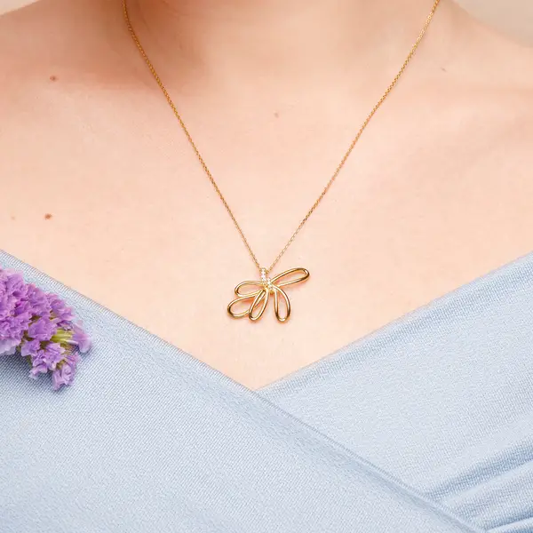 Leaf Jewelry Halskette Blossom, 18 K Gelbgold vergoldet Blitzverkäufe