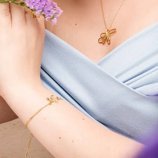 Leaf Jewelry Armkette Blossom, 18 K Rosegold vergoldet Limitierter Zeitrabatt