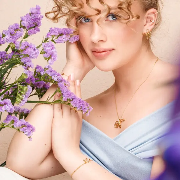 Leaf Jewelry Armkette Blossom, 18 K Rosegold vergoldet Limitierter Zeitrabatt