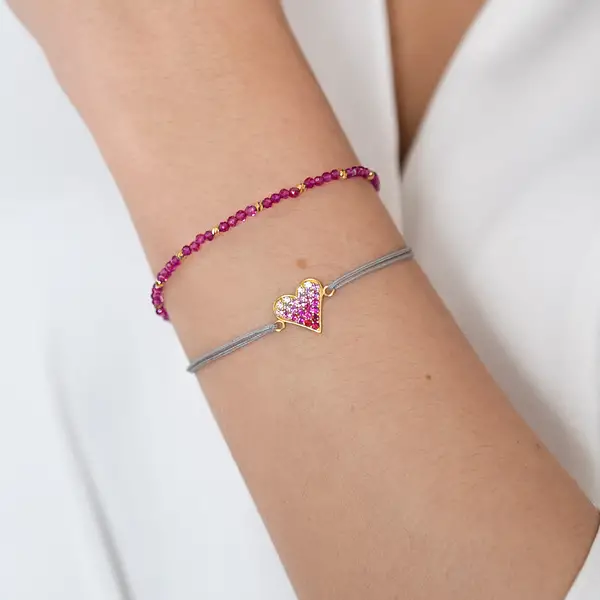Leaf Jewelry Armkette Serenity, Rubin, 18 K Gelbgold vergoldet Fabrik Onlineshop