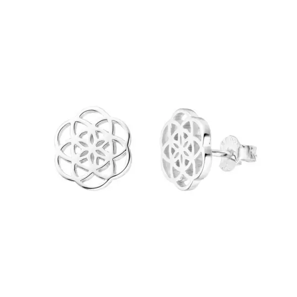 Leaf Jewelry Ohrstecker Flower of Life, 925 Sterlingsilber Großer Ausverkauf