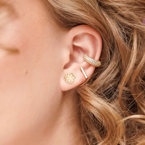 Leaf Jewelry Ohrstecker Flower of Life, 925 Sterlingsilber Großer Ausverkauf