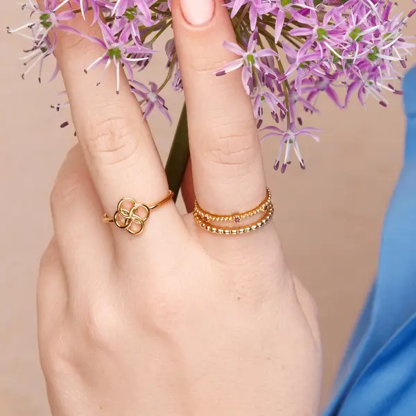 Leaf Jewelry Ring Clover Charm, 925 Sterlingsilber Saisonschlussverkauf