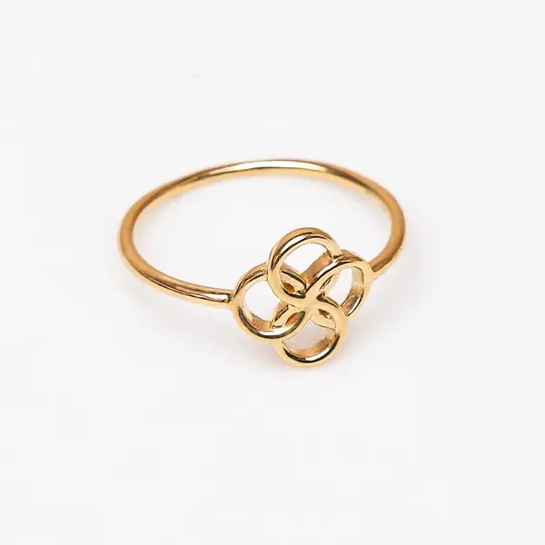 Leaf Jewelry Ring Clover Charm, 925 Sterlingsilber Saisonschlussverkauf