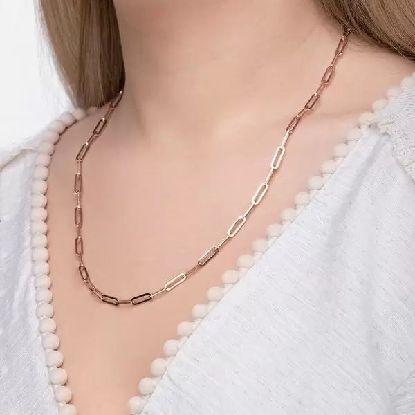 Leaf Jewelry Y-Halskette Square, 52cm, 18 K Rosegold vergoldet Top Angebot