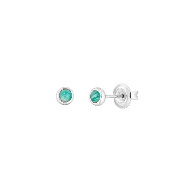 Leaf Jewelry Ohrstecker Pure Amazonit, 3mm, 925 Sterlingsilber Neueste Mode