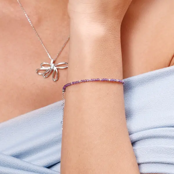 Leaf Jewelry Armkette Serenity, Rubin, 925 Sterlingsilber Blitzangebot