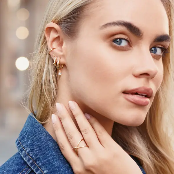 Leaf Jewelry Ohrstecker Bubble, 18 K Gelbgold vergoldet Tägliche Deals