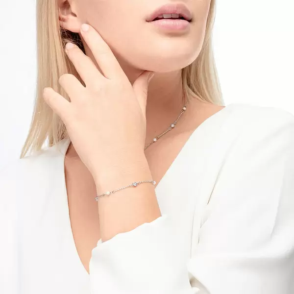 Leaf Jewelry Armkette Pure mit Süßwasserzuchtperlen, 925 Sterlingsilber VIP-Rabatte