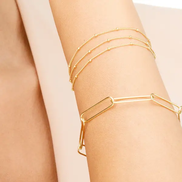 Leaf Jewelry Silber Armkette, BIG SQUARE, Rosegold Kostenlose Rückgabe
