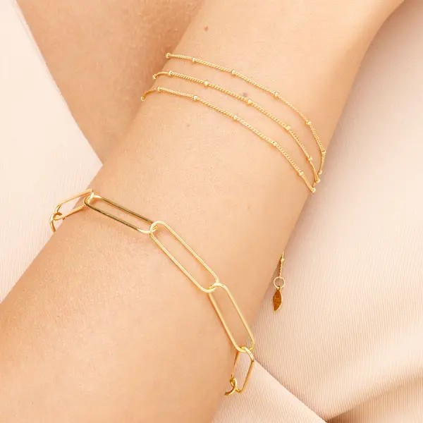 Leaf Jewelry Silber Armkette, BIG SQUARE, Rosegold Kostenlose Rückgabe