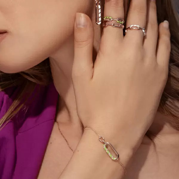 Leaf Jewelry Silber Armkette, Rosegold, Neon Twist Bis zu 50% Rabatt