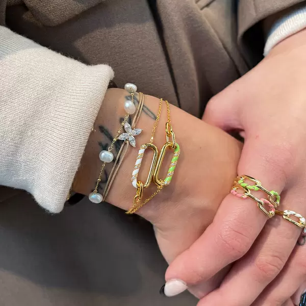 Leaf Jewelry Silber Armkette, Rosegold, Neon Twist Bis zu 50% Rabatt