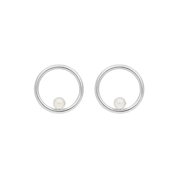 Leaf Jewelry Ohrstecker Circle mit Perle, 925 Sterlingsilber Bis zu 65% Rabatt