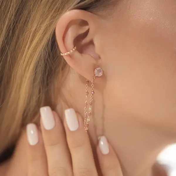Leaf Jewelry Ohrhänger Flying Gems, Rosenquarz, 925 Sterlingsilber Bis zu 55% Rabatt
