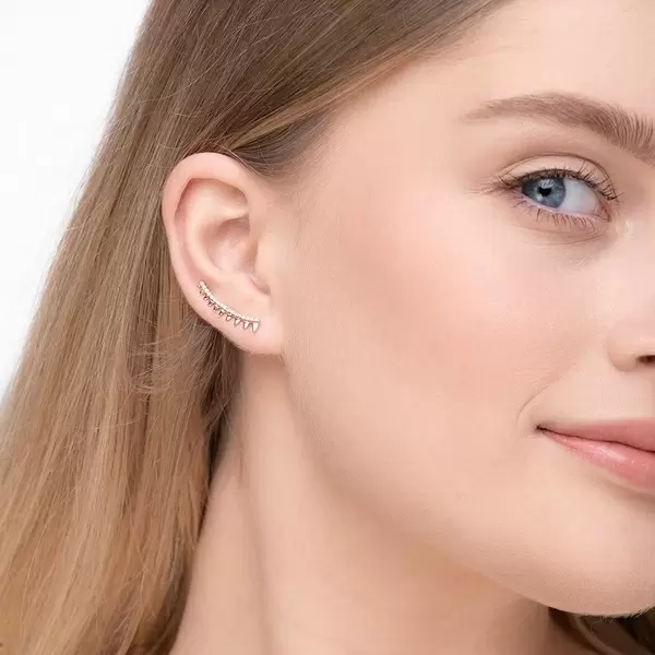Leaf Jewelry Earclimber Memory II, 18 K Rosegold vergoldet Riesige Rabatte