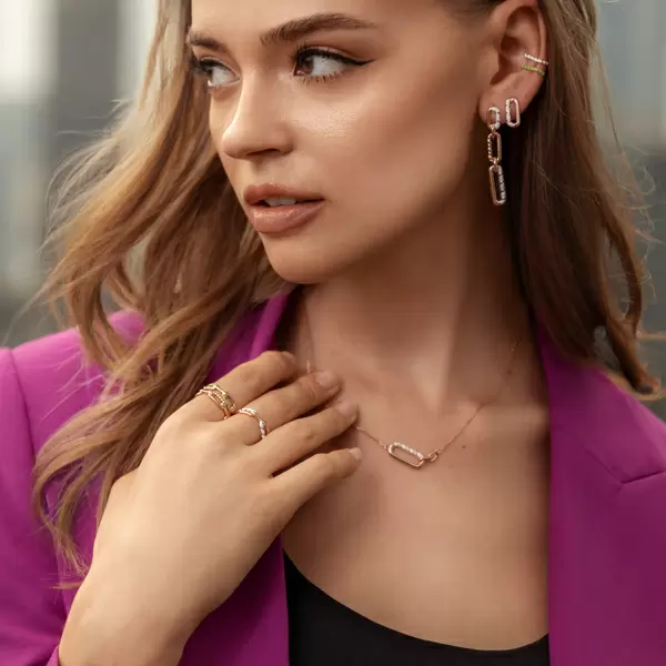 Leaf Jewelry Silber Halskette, Rosegold, Neon Twist 50% Rabatt mit kostenlosem Versand