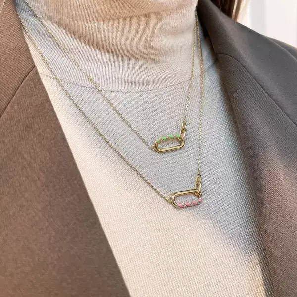 Leaf Jewelry Silber Halskette, Rosegold, Neon Twist 50% Rabatt mit kostenlosem Versand
