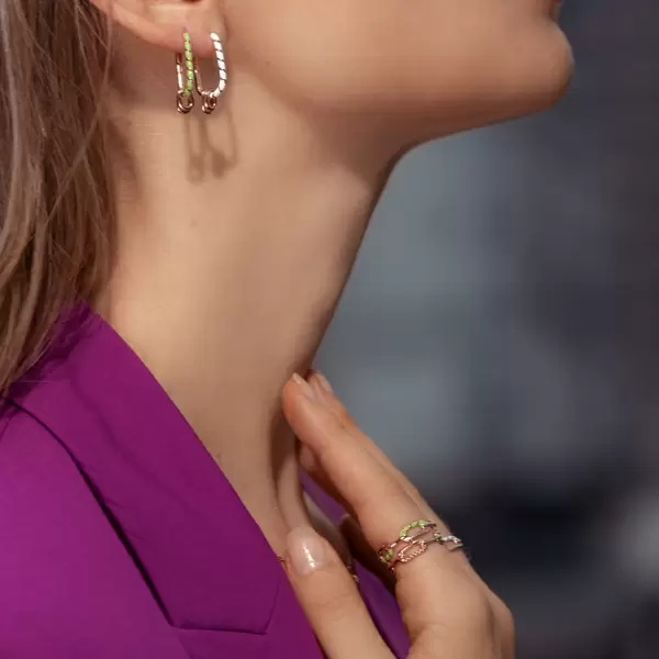Leaf Jewelry Silber Creole, Rosegold, Neon Twist Im Verkauf