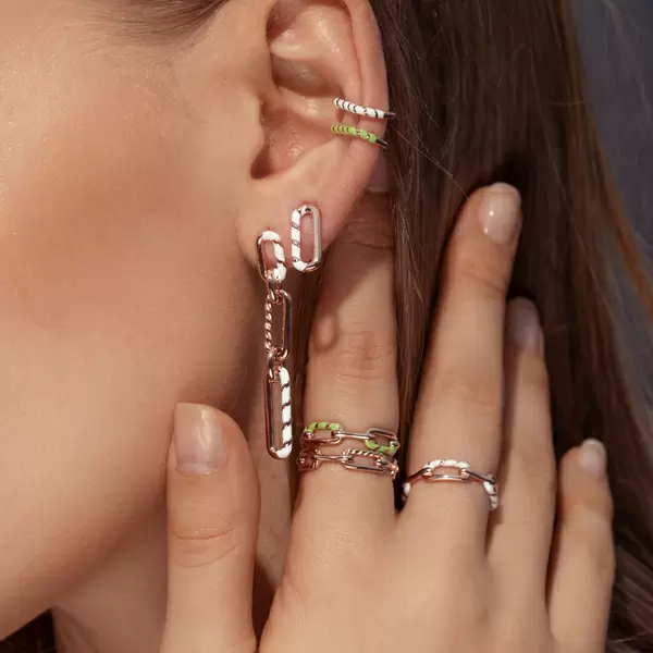 Leaf Jewelry Silber Earcuff, Gelbgold, Neon Twist Rabatte dieses Monats