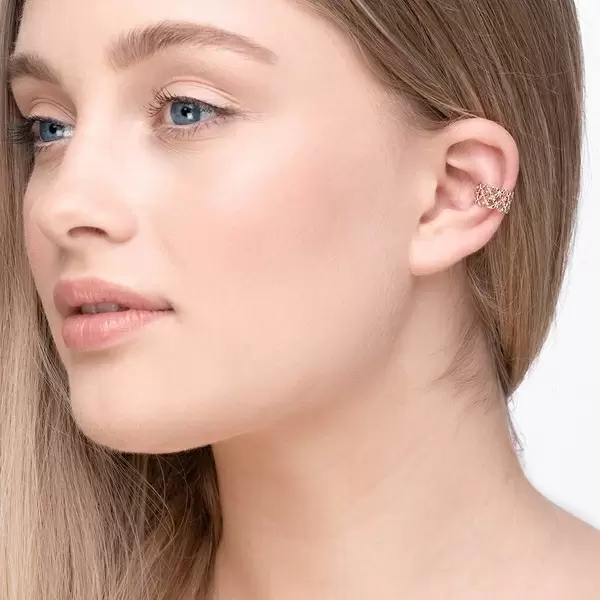 Leaf Jewelry Earcuff Grid, 18 K Rosegold vergoldet im Angebot