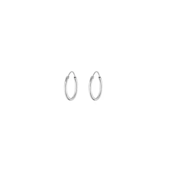 Leaf Jewelry Creole Rund S, 15mm, 14 K Weissgold Blitzverkäufe