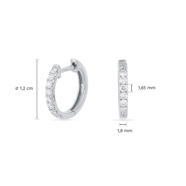 Leaf Jewelry Creole mit Diamanten, 18K Weißgold Sonderangebot