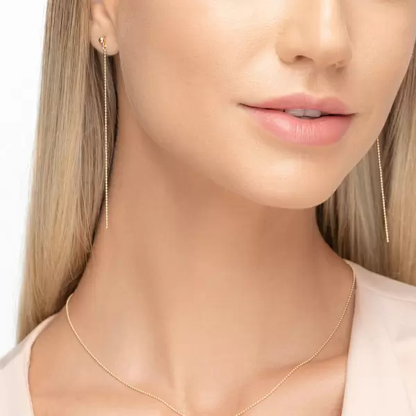 Leaf Jewelry Ohrringe Ball Chain, 14 K Gelbgold Online Shopping