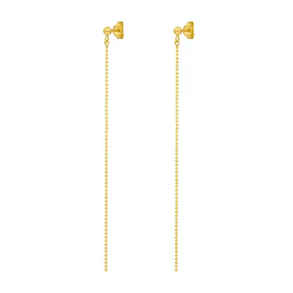 Leaf Jewelry Ohrringe Ball Chain, 14 K Gelbgold Online Shopping