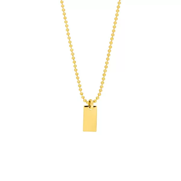 Leaf Jewelry Halskette Tiny Dog Tag, 14 K Gelbgold Black Friday