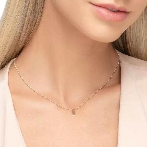 Leaf Jewelry Halskette Tiny Dog Tag, 14 K Gelbgold Black Friday
