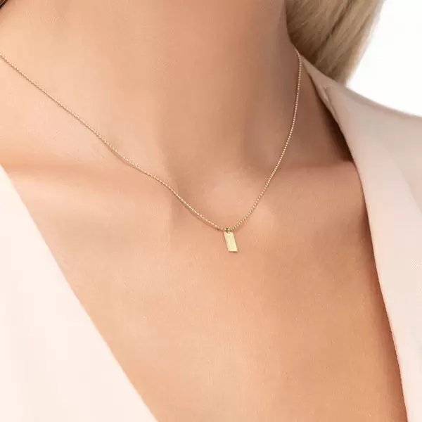 Leaf Jewelry Halskette Tiny Dog Tag, 14 K Gelbgold Black Friday
