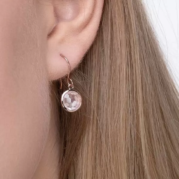 Leaf Jewelry Ohrringe Rosenquarz, 14 K Rosegold Cyber Monday