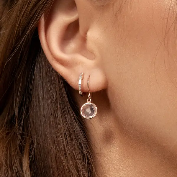 Leaf Jewelry Ohrringe Rosenquarz, 14 K Rosegold Cyber Monday