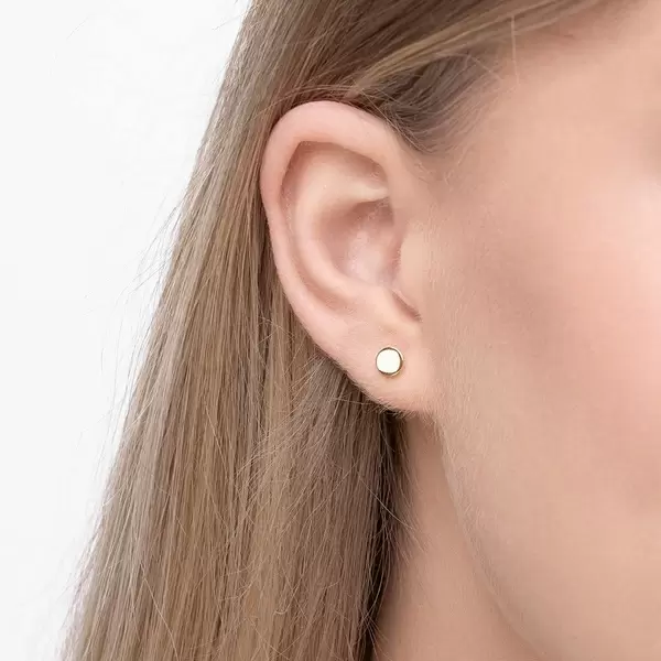 Leaf Jewelry Ohrstecker Disc, 14 K Gelbgold Valentinstagsangebot