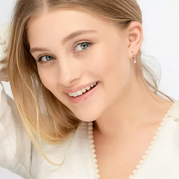 Leaf Jewelry Creole Pure mit Diamanten, 18 K Rosegold Jubiläumsangebot