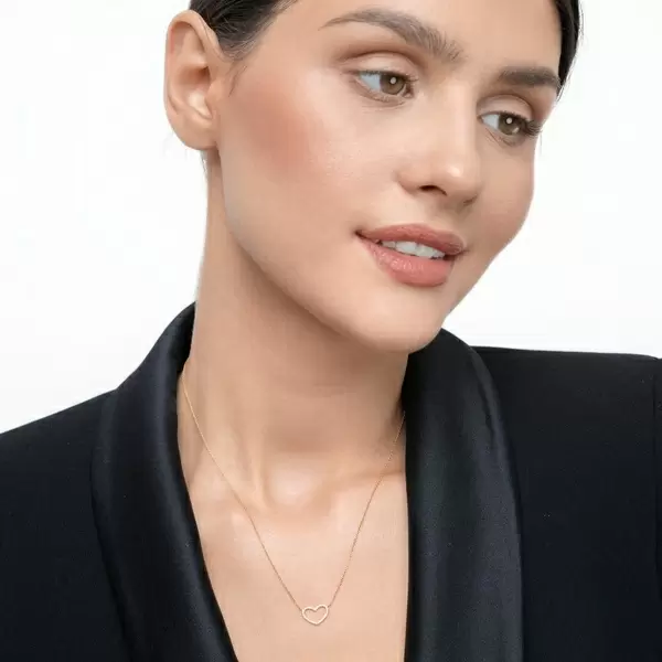 Leaf Jewelry Halskette Heart mit Diamanten, 18 K Gelbgold Lagerräumung