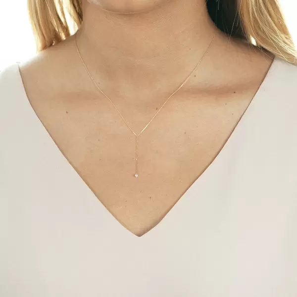Leaf Jewelry Halskette Y-Pure Diamant, 18 K Rosegold Top Angebot
