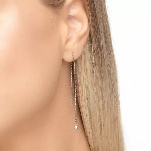 Leaf Jewelry Ohrringe "my first diamond", ball chain, 14 K Rosegold Blitzangebot
