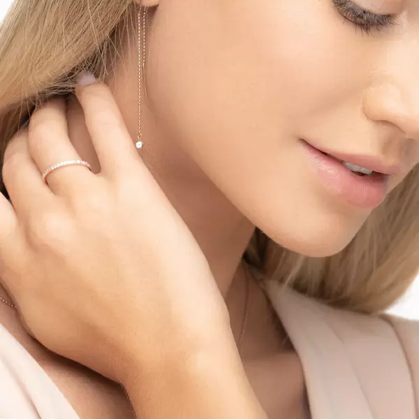 Leaf Jewelry Ohrringe "my first diamond", ball chain, 14 K Rosegold Blitzangebot