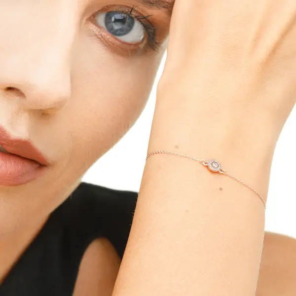 Leaf Jewelry Armkette Pavé II mit Diamanten, 18 K Rosegold Kostenlose Rückgabe