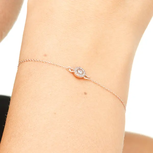Leaf Jewelry Armkette Pavé II mit Diamanten, 18 K Rosegold Kostenlose Rückgabe