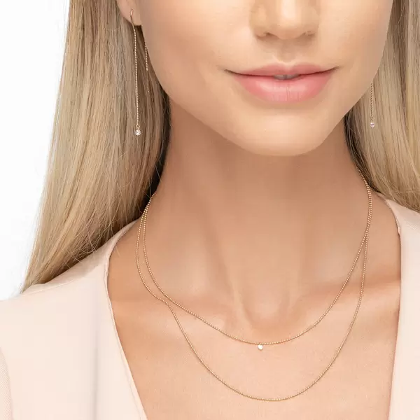 Leaf Jewelry Halskette Pure Double, Diamant, 14 K Gelbgold Letzte 2 Tage