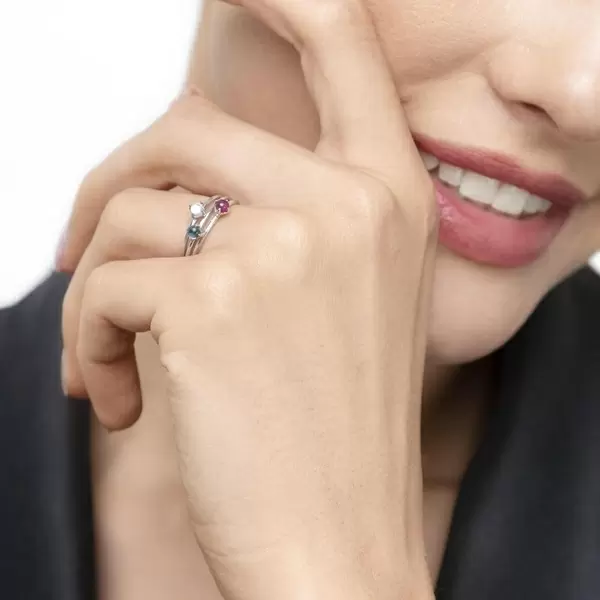 Leaf Jewelry Ring Cabochon, 14 K Weißgold, Mondstein Sonderangebot der Fabrik