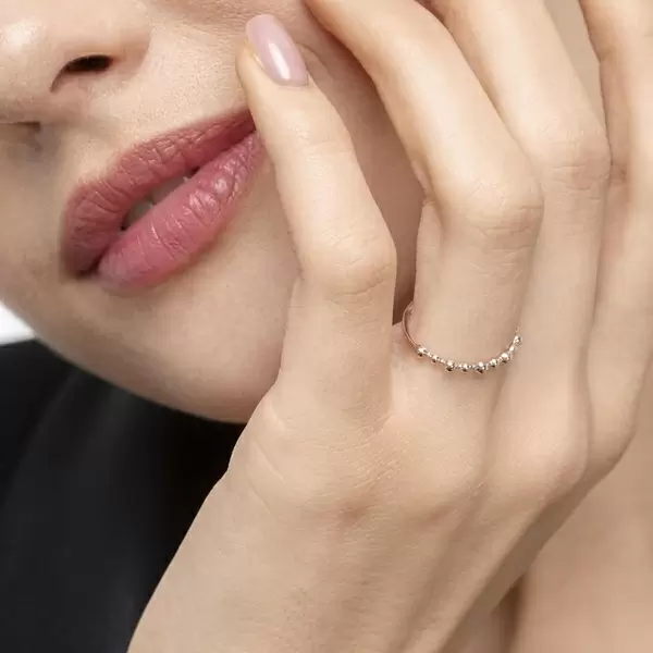 Leaf Jewelry Ring Kugel, 18 K Roségold Vierteljährliche Förderung