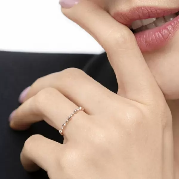 Leaf Jewelry Ring Kugel, 18 K Roségold Vierteljährliche Förderung